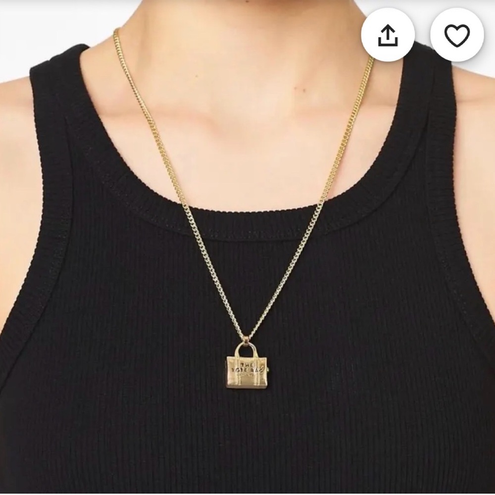 Marc Jacobs Gold Tote Bag Charm Necklace - Picture 2 of 7